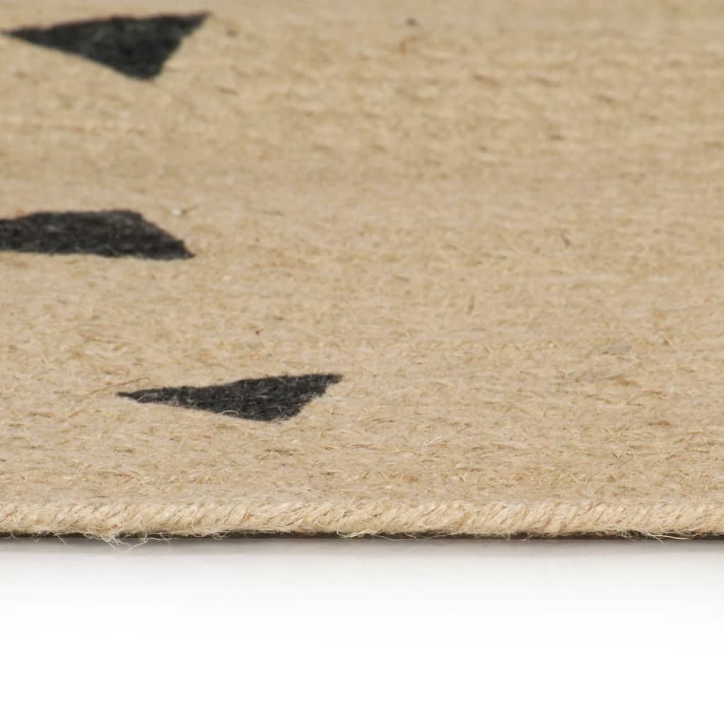 Vidaxl rug handmade with triangle print 120 cm jute