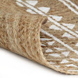Vidaxl tapis fait à la main avec une impression blanche 150 cm jute