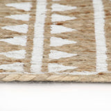 Vidaxl tapis fait à la main avec une impression blanche 150 cm jute