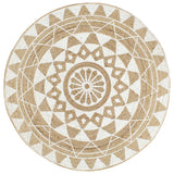 Vidaxl rug handgemaachte mat wäissen Drécken 150 cm Jute