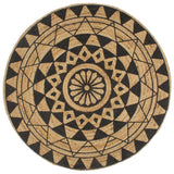 Vidaxl rug handmade with black print 150 cm jute