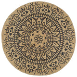 Viaxl tapis fait à la main avec un jute bleu foncé 150 cm