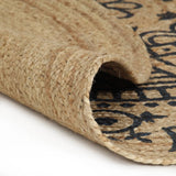 Viaxl tapis fait à la main avec un jute bleu foncé 150 cm