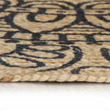 Viaxl tapis fait à la main avec un jute bleu foncé 150 cm