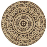 Vidaxl rug handmade with dark brown print 90 cm jute