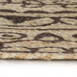 Vidaxl preproga ročno izdelana s temno rjavim tiskom 120 cm jute