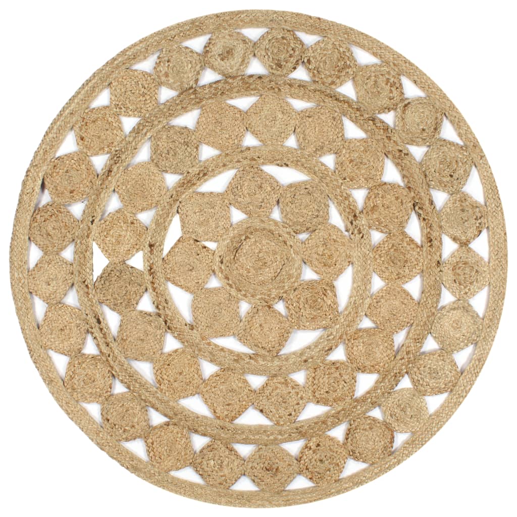 Vidaxl tæppe håndlavet 120 cm flettet jute