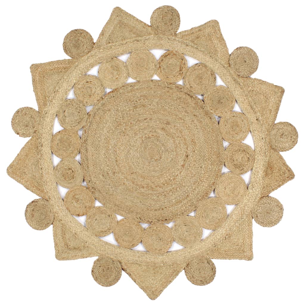 Vidaxl rug handmade 120 cm braided jute