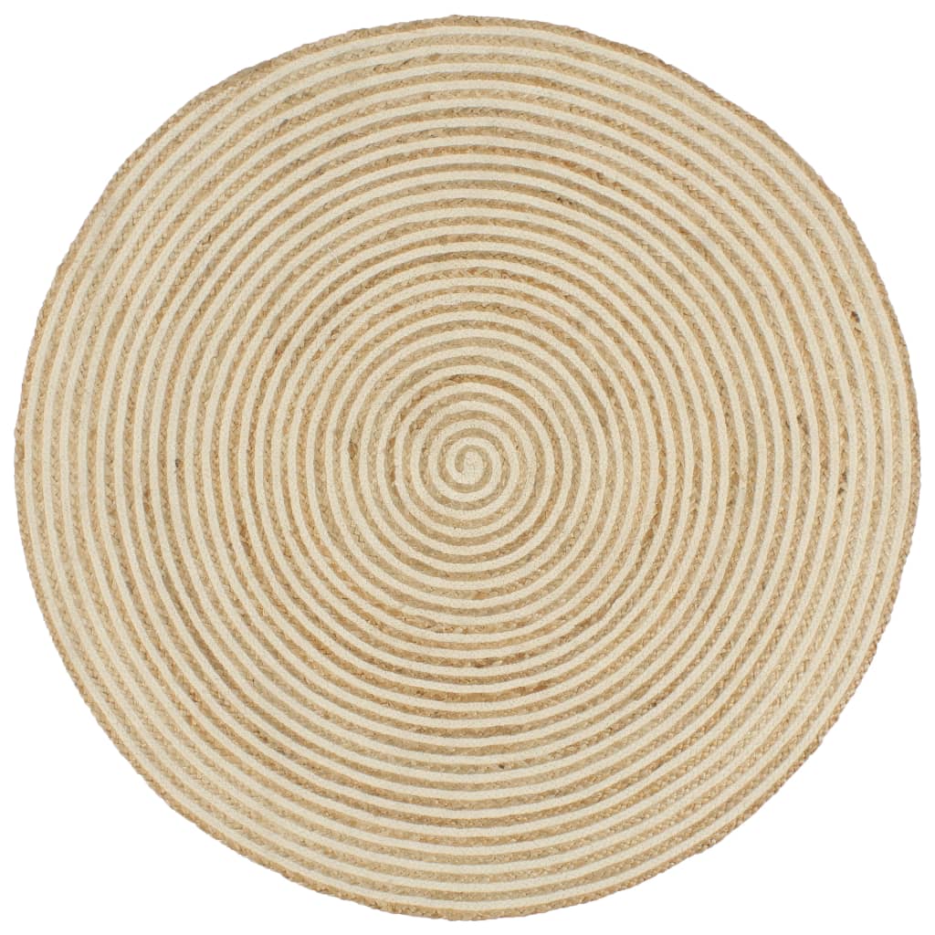 Vidaxl -mattan handgjorda med spiraldesign 120 cm jute vit