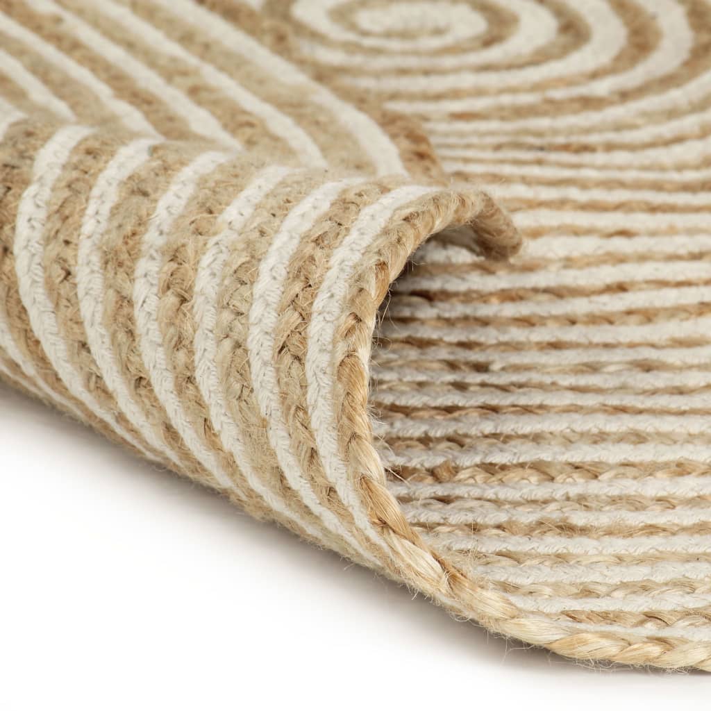 Vidaxl -mattan handgjorda med spiraldesign 120 cm jute vit