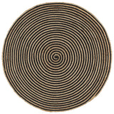 Vidaxl rug handmade with spiral design 120 cm jute black