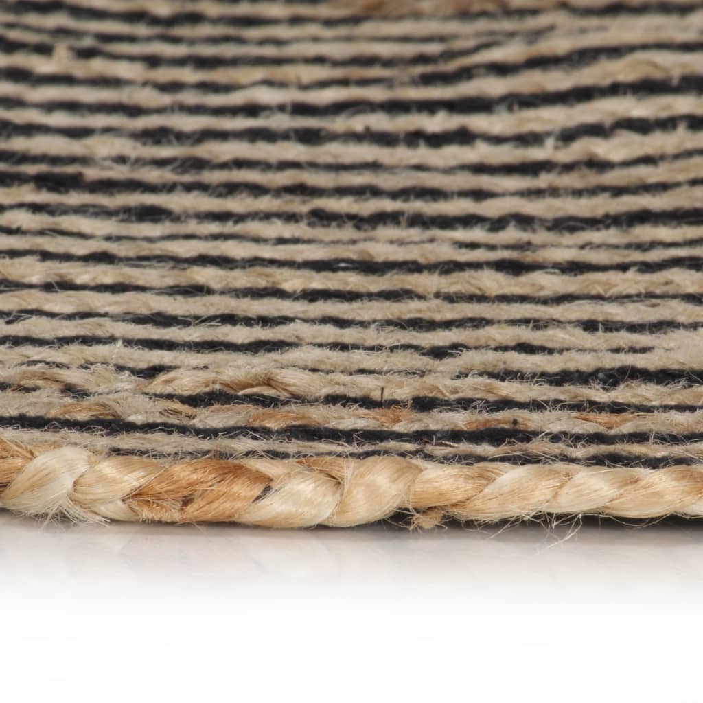 Vidaxl rug handmade with spiral design 120 cm jute black