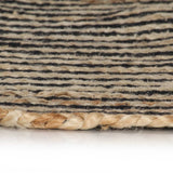 Vidaxl rug handmade with spiral design 120 cm jute black