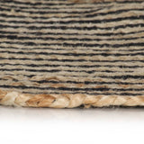 Vidaxl preproga ročno izdelana s spiralnim dizajnom 150 cm jute črna