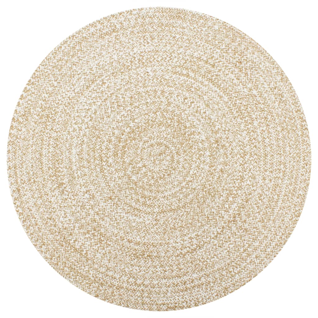 Vidaxl rug handmade 90 cm jute white and natural