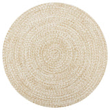 Vidaxl tapis fait à la main 120 cm jute blanc et naturel