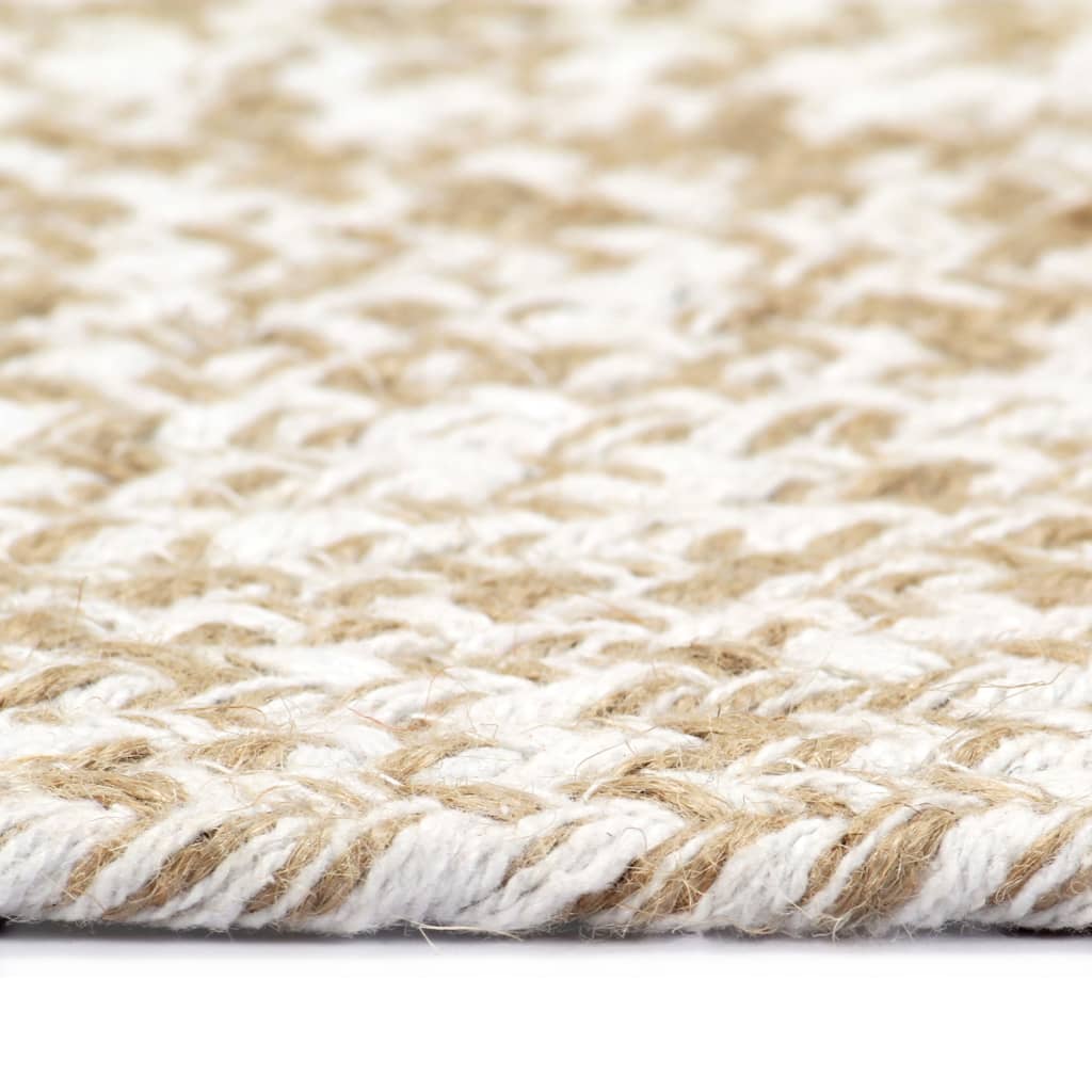 Vidaxl rug handmade 120 cm jute white and natural