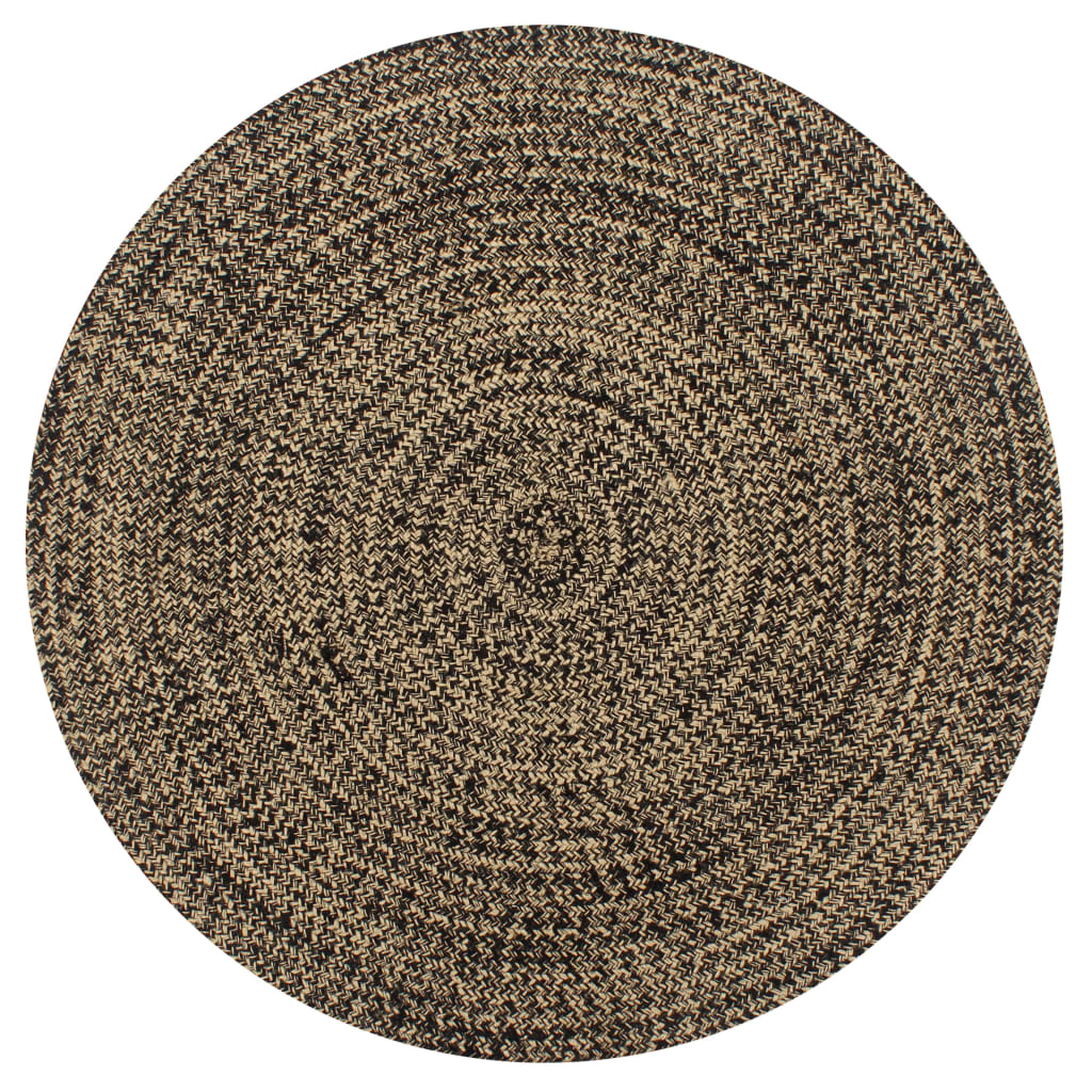Vidaxl rug handmade 120 cm jute black and natural