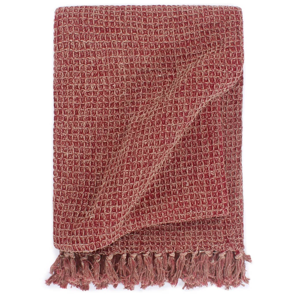 Vidaxl Plaid 220x250 cm Vino di cotone rosso