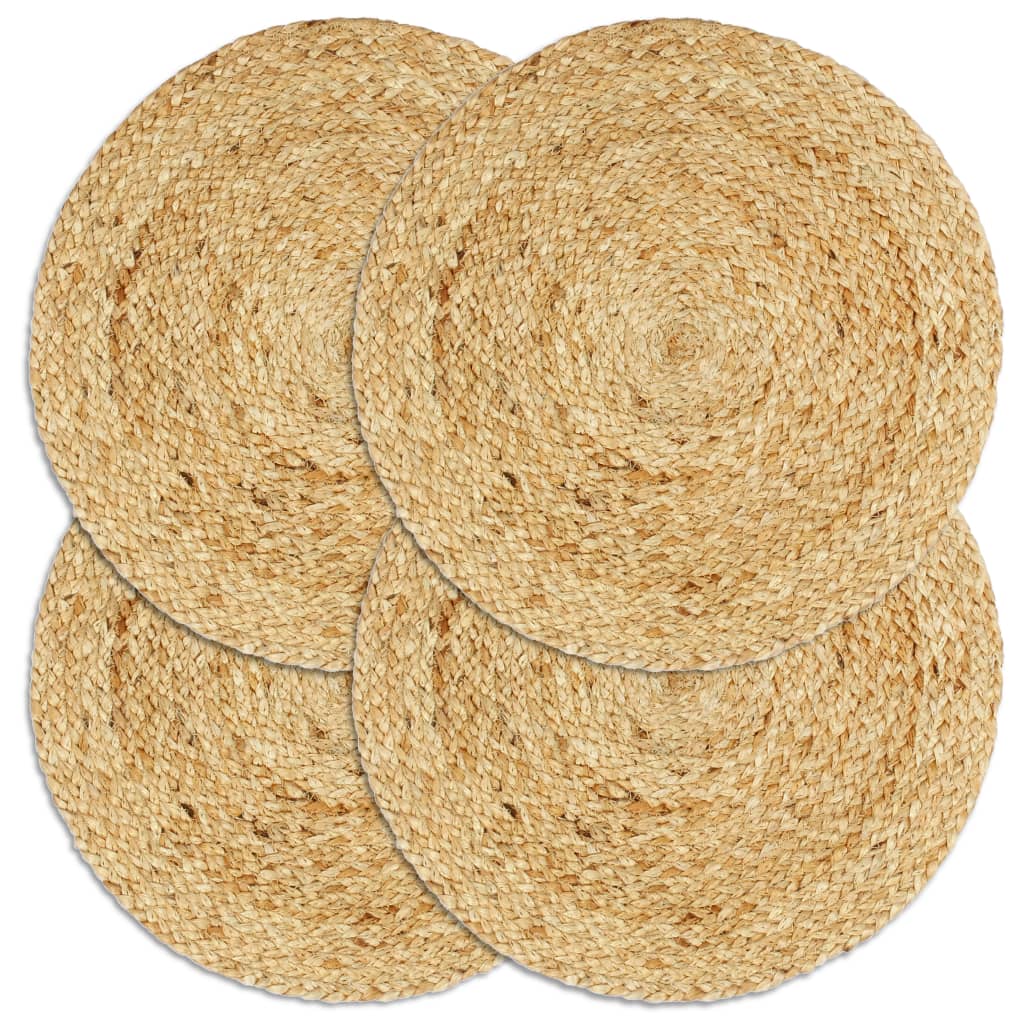 Vidaxl Placemats 4 sts rundt 38 cm jute selvfølgelig