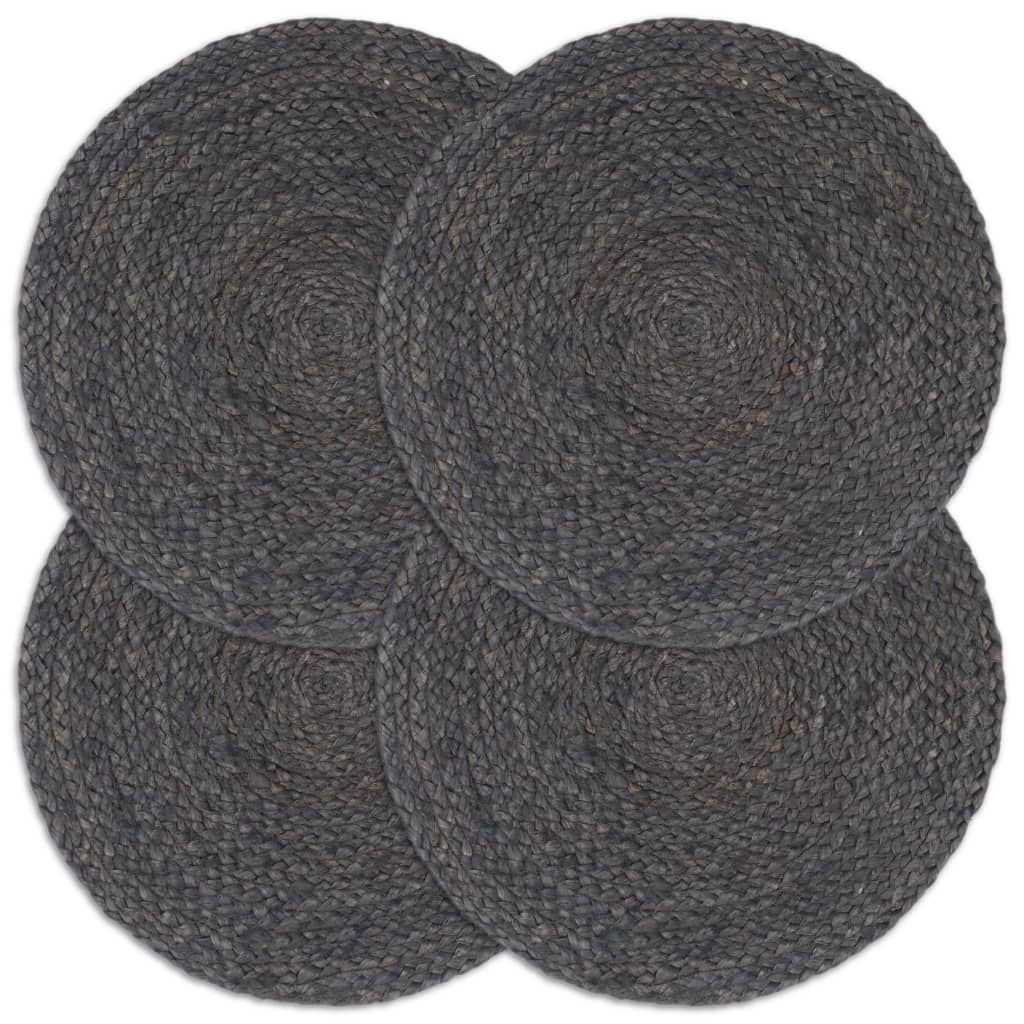 Vidaxl Placemats 4 sts around 38 cm jute dark gray