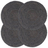 Vidaxl Placemats 4 sts around 38 cm jute dark gray