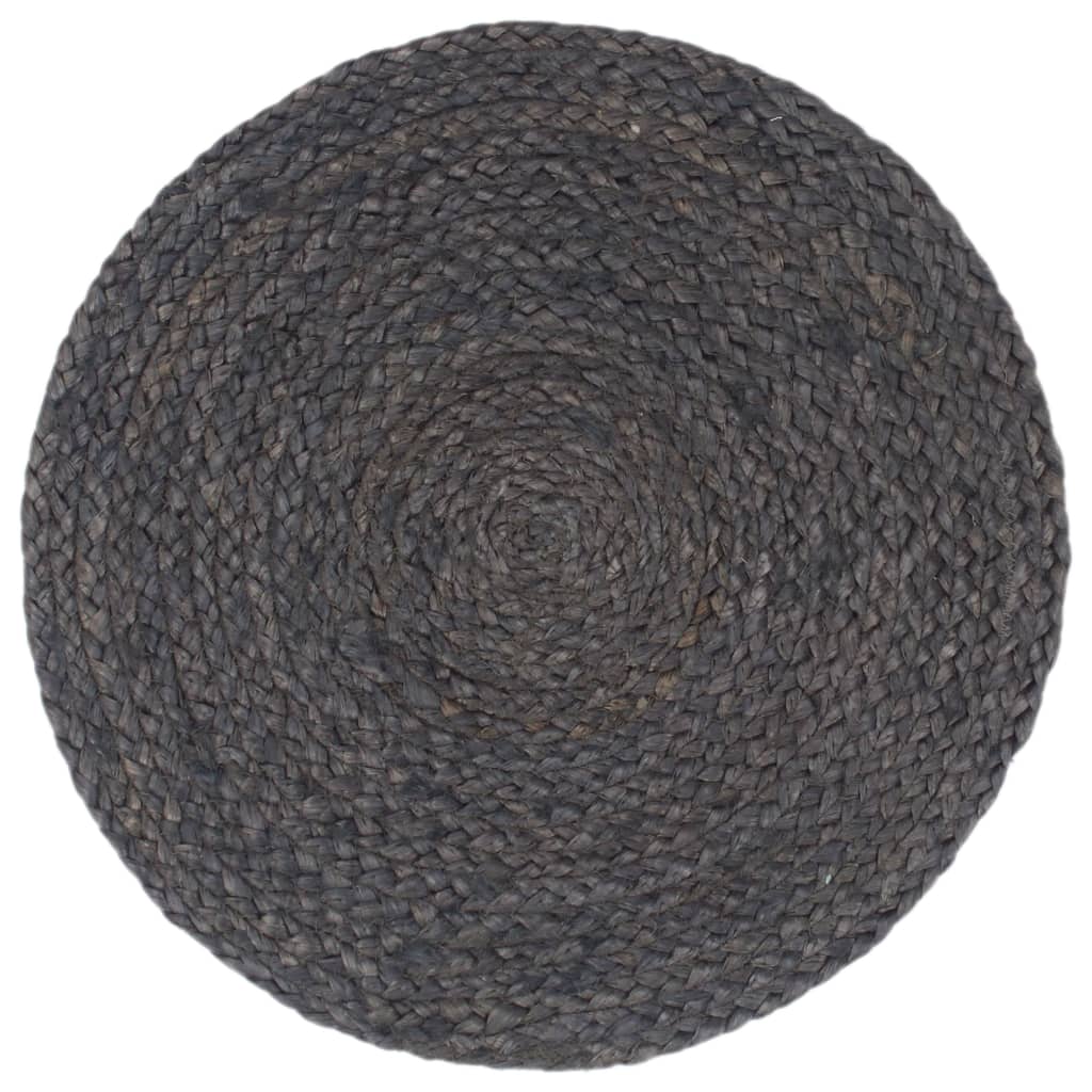 Vidaxl Placemats 4 sts around 38 cm jute dark gray