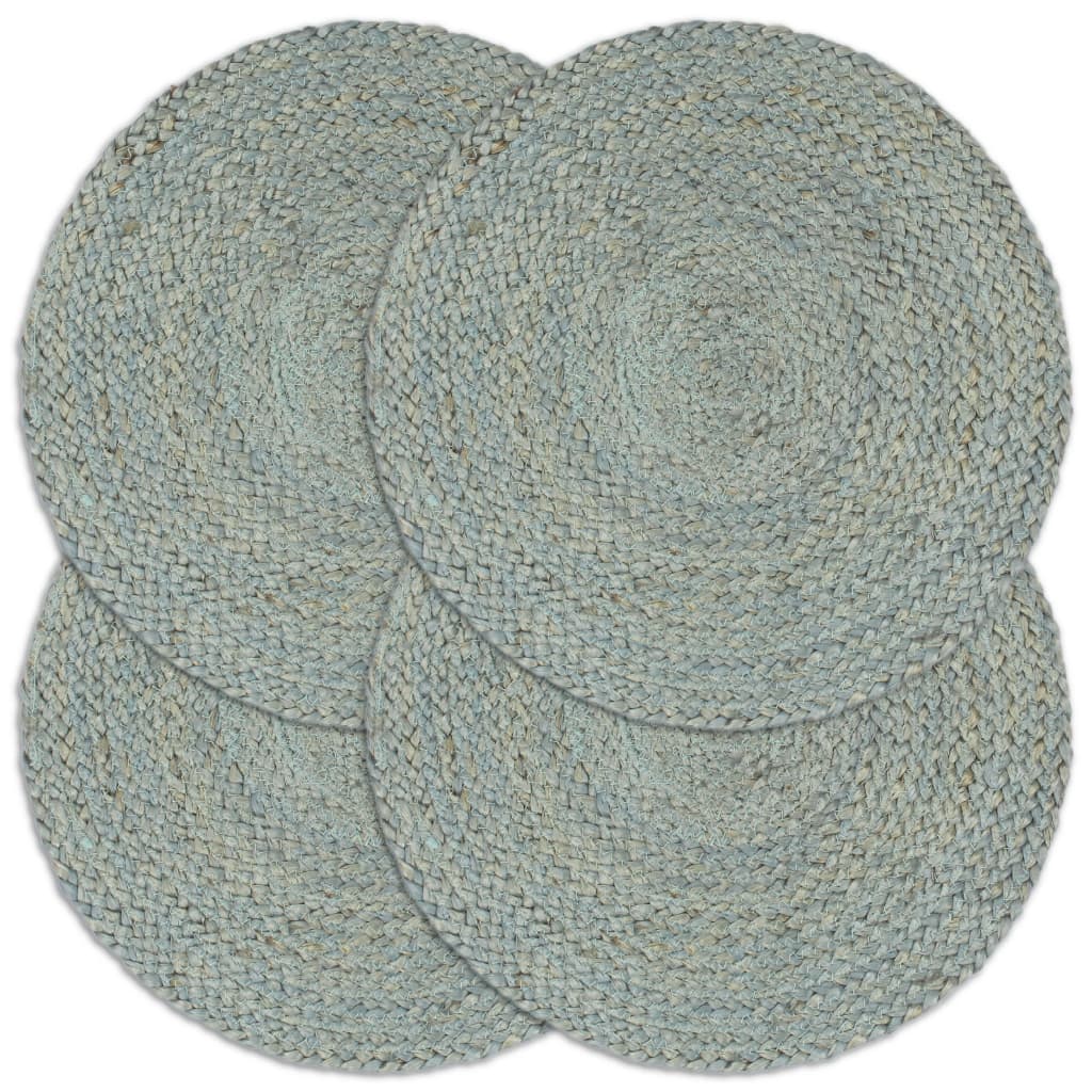 Vidaxl Placemats 4 pts em torno de 38 cm de juta oliva verde