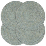 Vidaxl Placemats 4 pts em torno de 38 cm de juta oliva verde