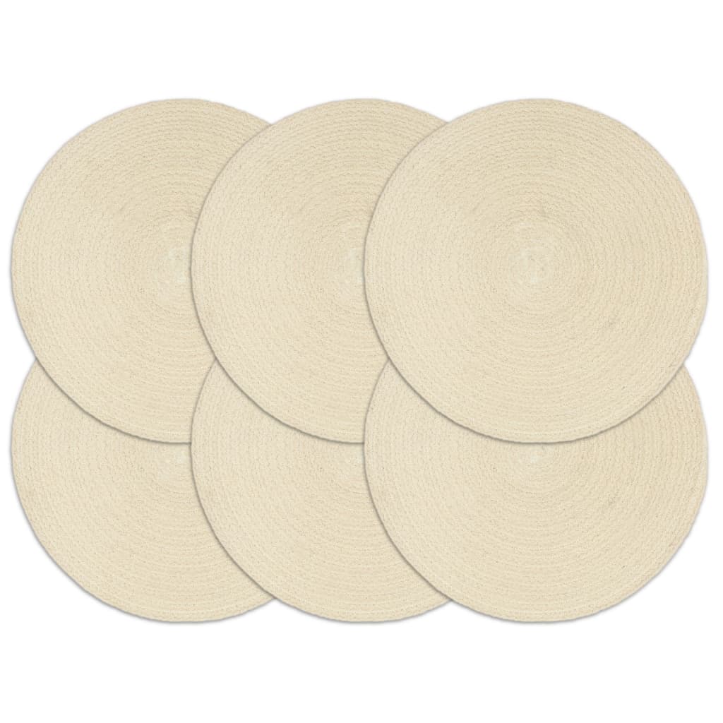 Vidaxl Placemats 6 sts Round 38 cm cotton of course