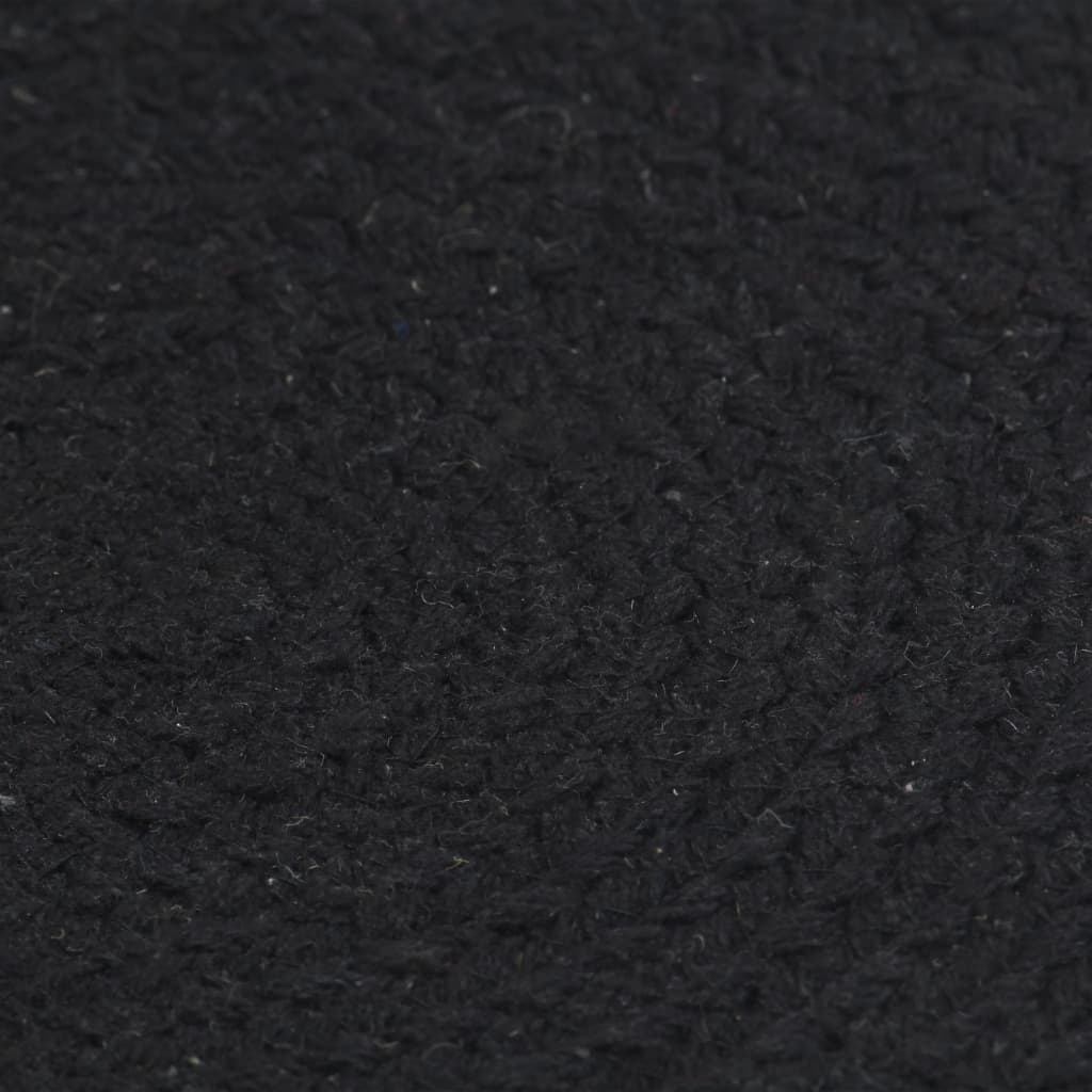 Vidaxl Placemats 4 sts Round 38 cm cotton plain black