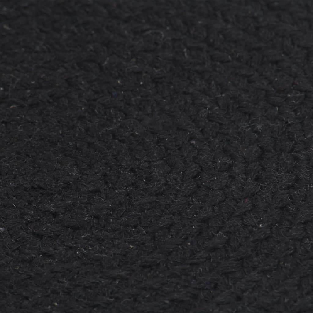 Vidaxl Placemats 6 sts Round 38 cm cotton plain black