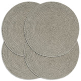 Vidaxl Pochemats 4 ms round 38 cm cotone grigio