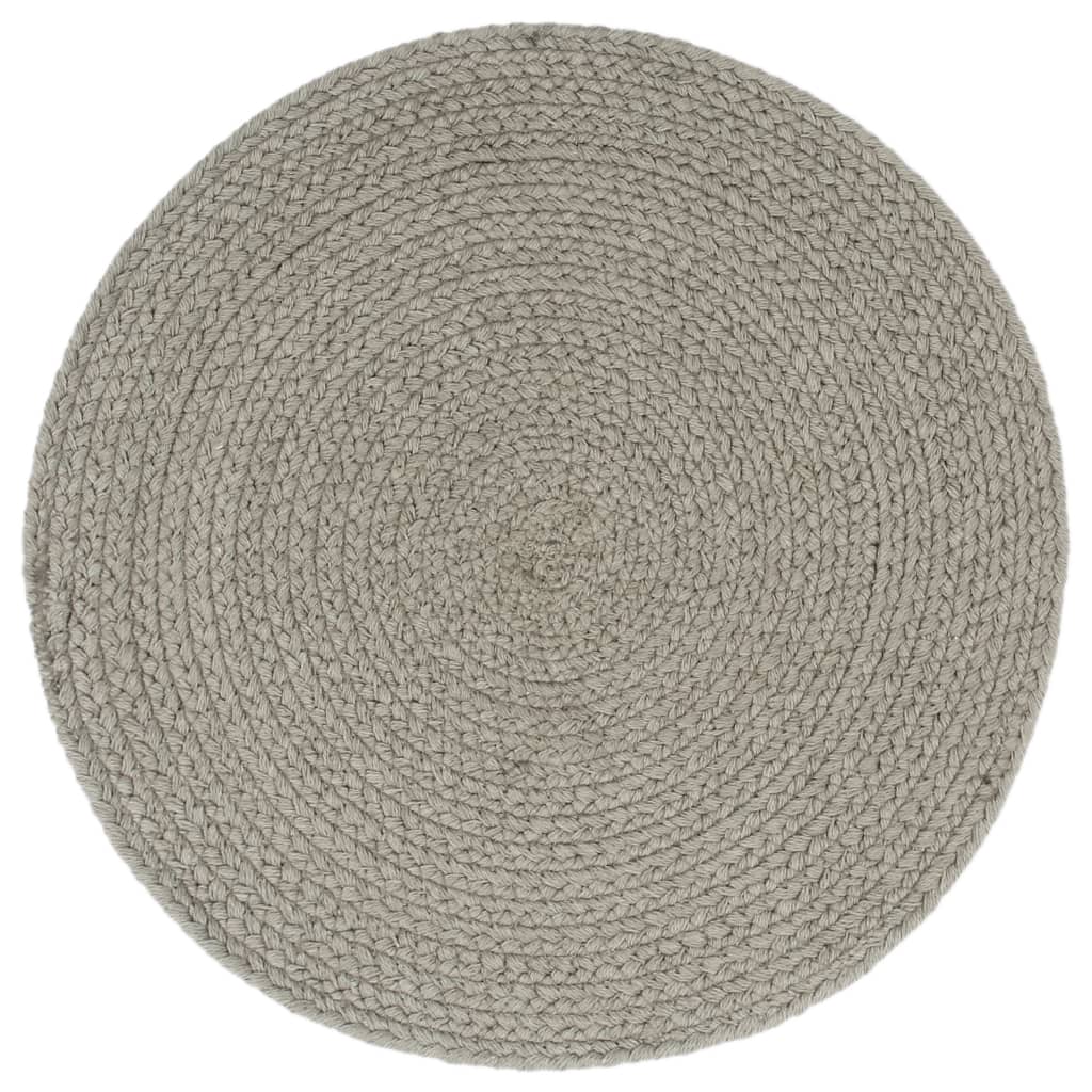 Vidaxl Pochemats 4 ms round 38 cm cotone grigio