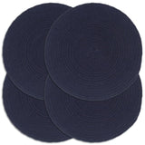 Vidaxl Placatsmats 4 STS ronderëm 38 cm Koteng Einfache Navy Blo