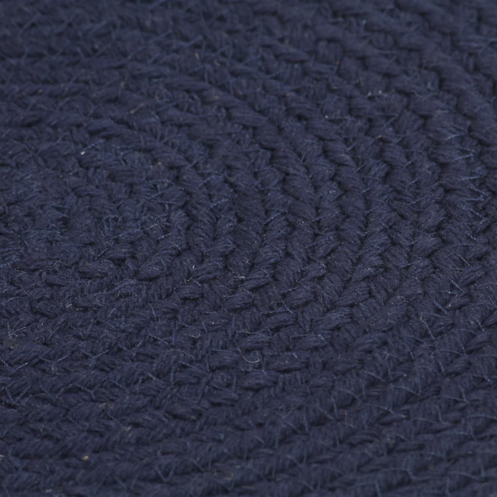 Vidaxl Placatsmats 4 STS ronderëm 38 cm Koteng Einfache Navy Blo