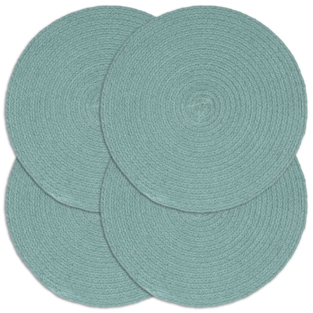 Vidaxl -Placemats 4 Sts rund 38 cm Baumwollschaltgrün