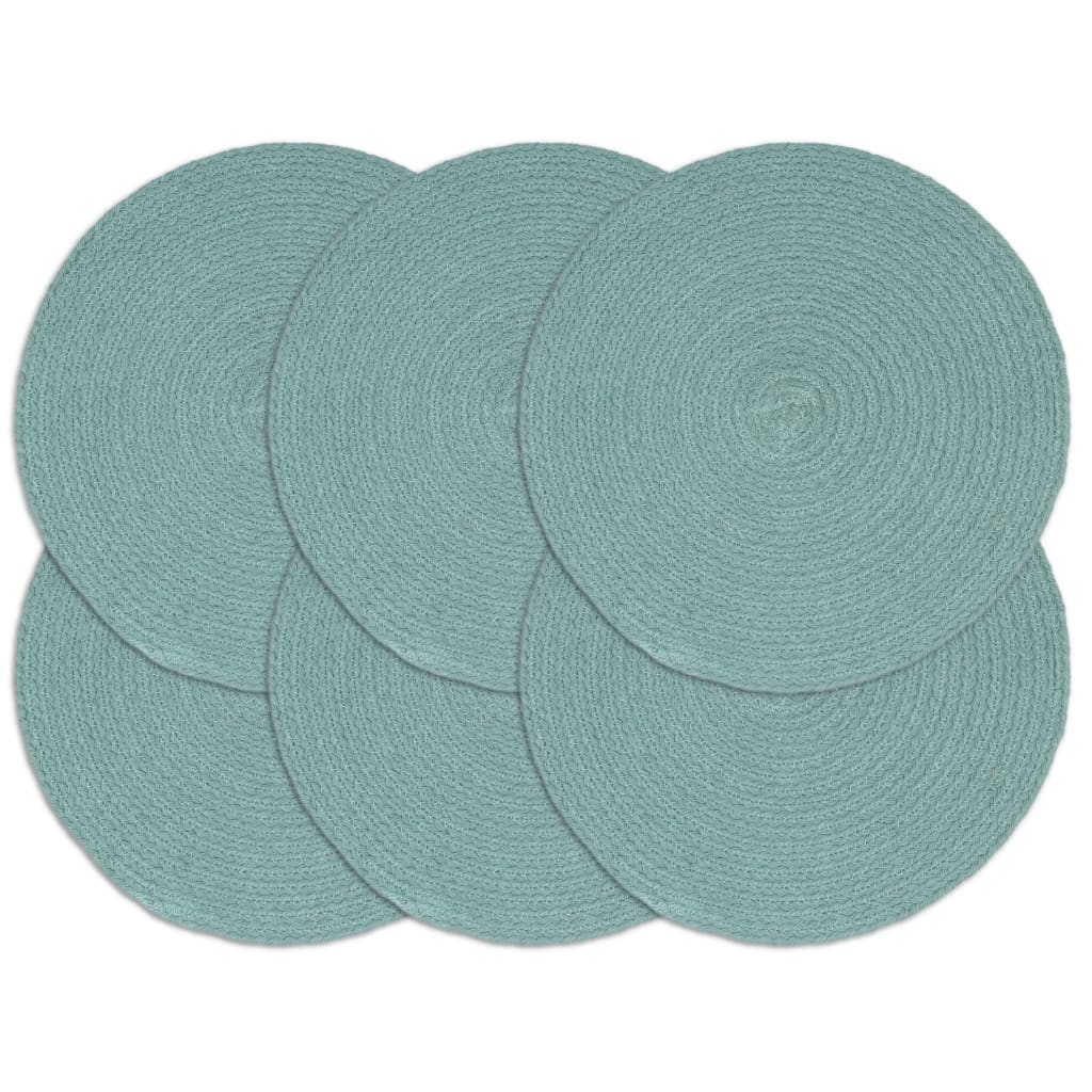 Vidaxl Placemats 6 sts Round 38 cm cotton plain green