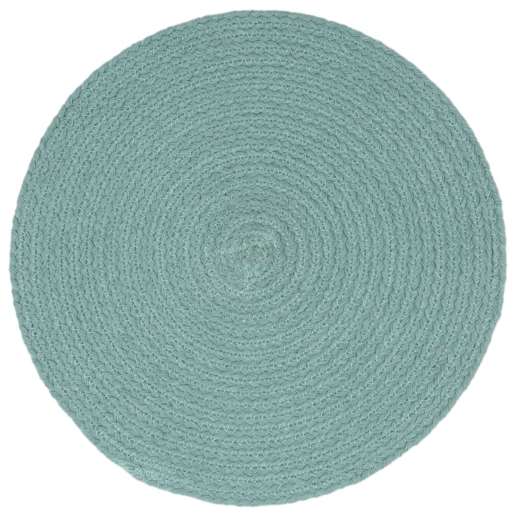 Vidaxl Placemats 6 sts Round 38 cm cotton plain green
