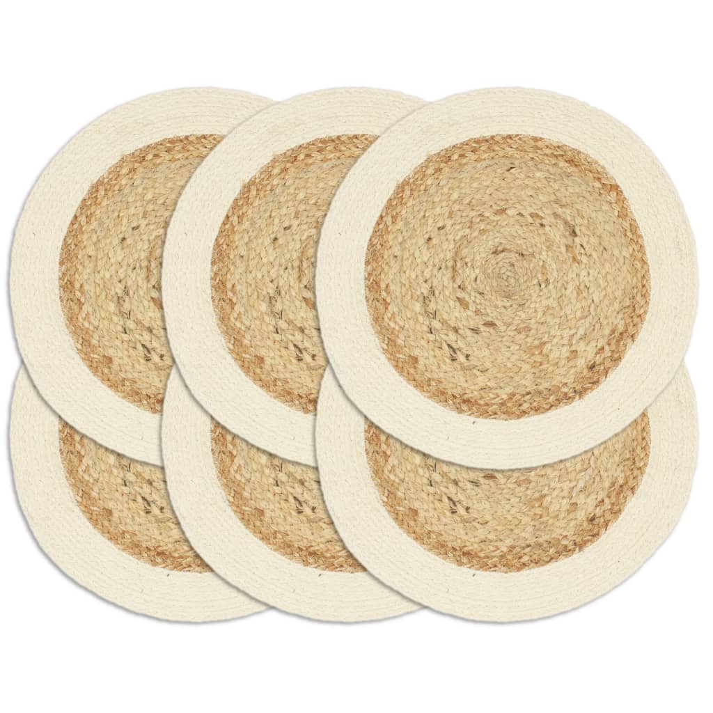Vidaxl Placemats 6 sts around 38 cm jute and cotton of course