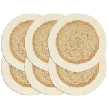 Vidaxl Placemats 6 sts around 38 cm jute and cotton of course