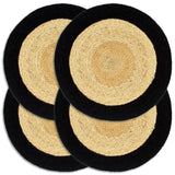 Vidaxl Placemats 4 st 38 cm jute and cotton natural and black