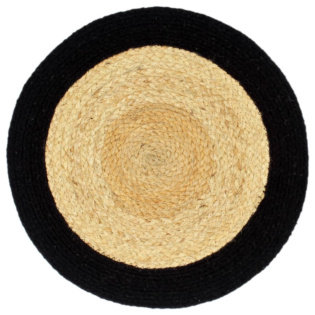 Vidaxl Placemats 4 st 38 cm jute and cotton natural and black