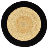 Vidaxl Placemats 6 st 38 cm jute and cotton of course and black