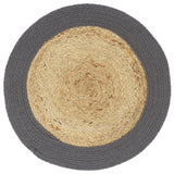 Vidaxl Placemats 6 st 38 cm jute and cotton of course and anthracite