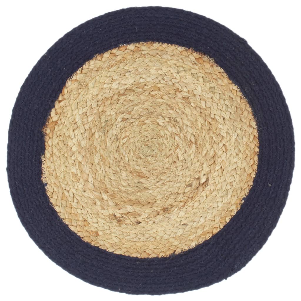 VIDAXL -Taschen 6 ST 38 cm Jute und Baumwolle und Marineblau