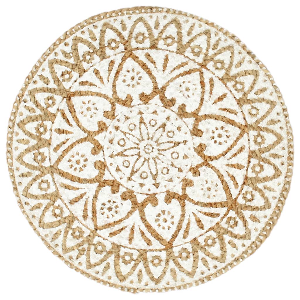 Vidaxl Placemats 4 Sts Round 38 cm Jute White