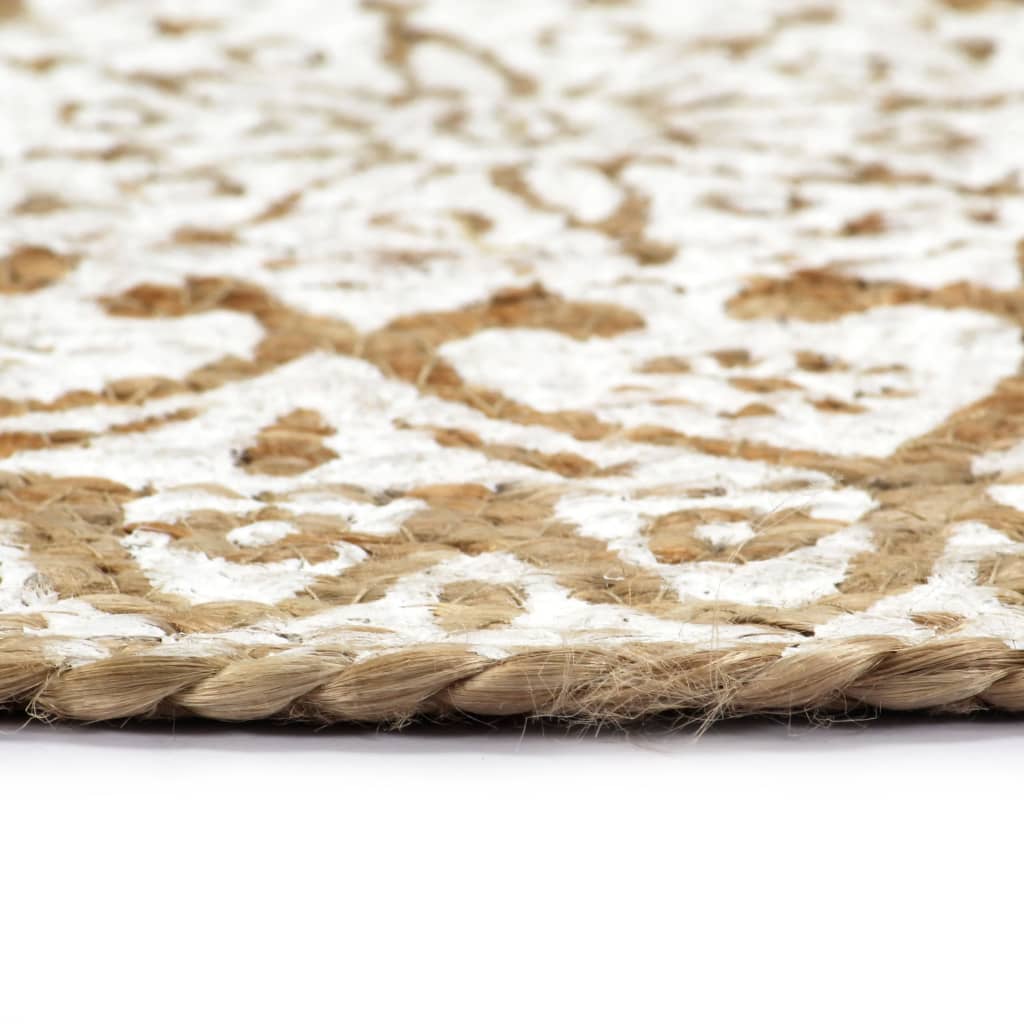 Vidaxl Placemats 4 Sts Round 38 cm Jute White