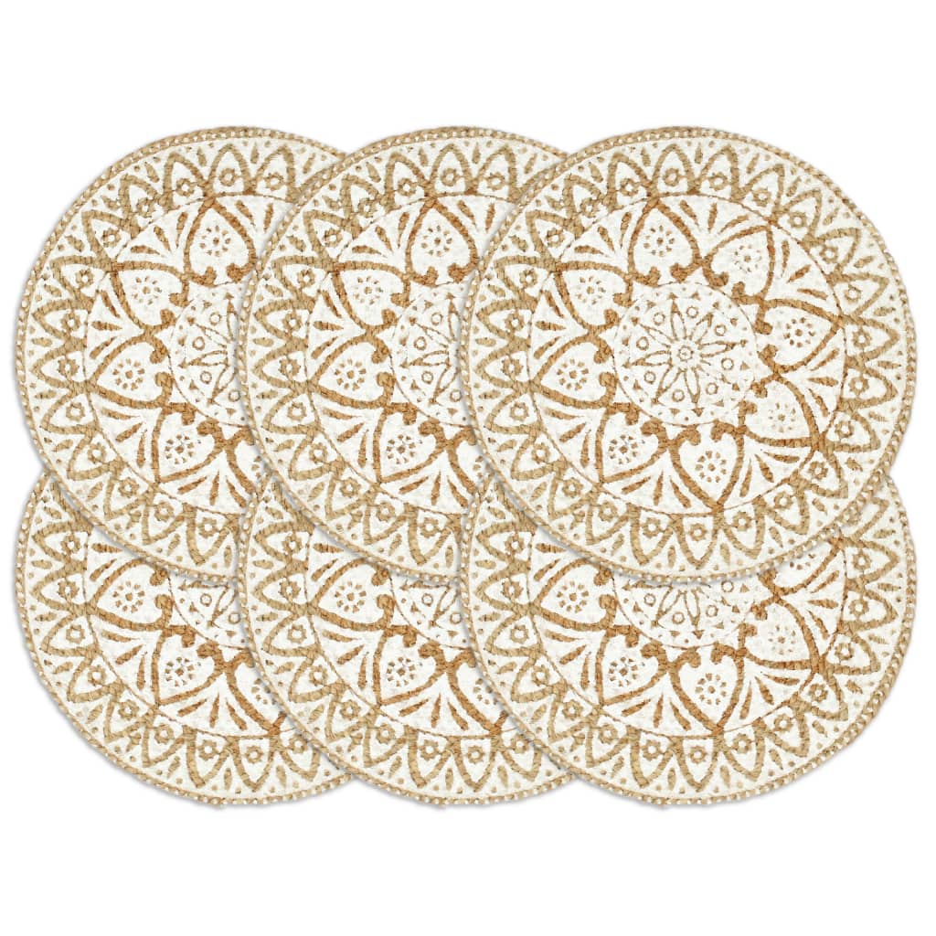 Vidaxl PLASCEMATS 6 STS round 38 cm bianco