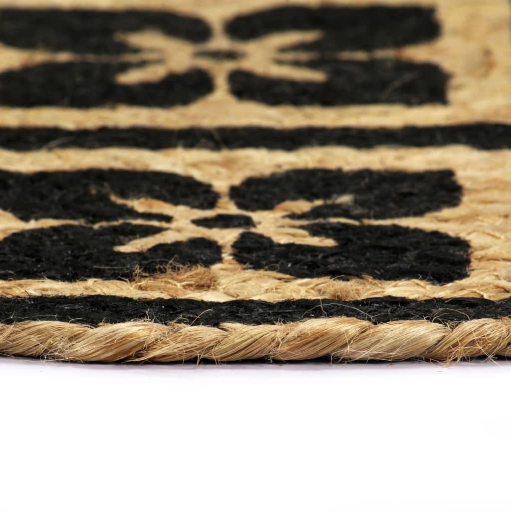 Vidaxl placemats 4 sts krog 38 cm jute črna
